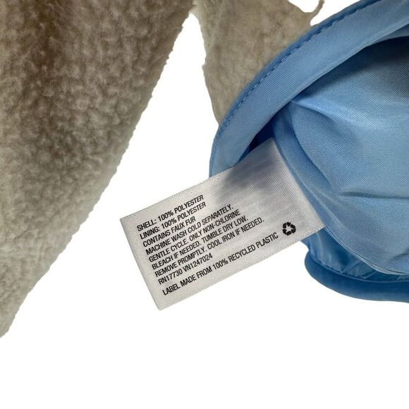 Sandy Liang Target Sherpa Jacket XXS White Full Zip Blue Gingham Pocket Cute NEW - Picture 10 of 10